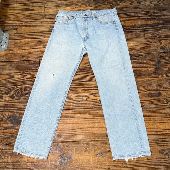 Vintage Levi’s 505 Red Tab Made In USA Jeans Size 34 Paper Tag RARE Light Blue - Picture 1 of 11